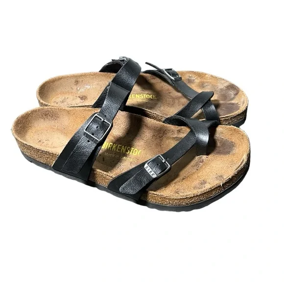 Birkenstock Mayari Black Birko-Flor Strap Toe Loop Sandals Size 39 - Picture 2 of 11